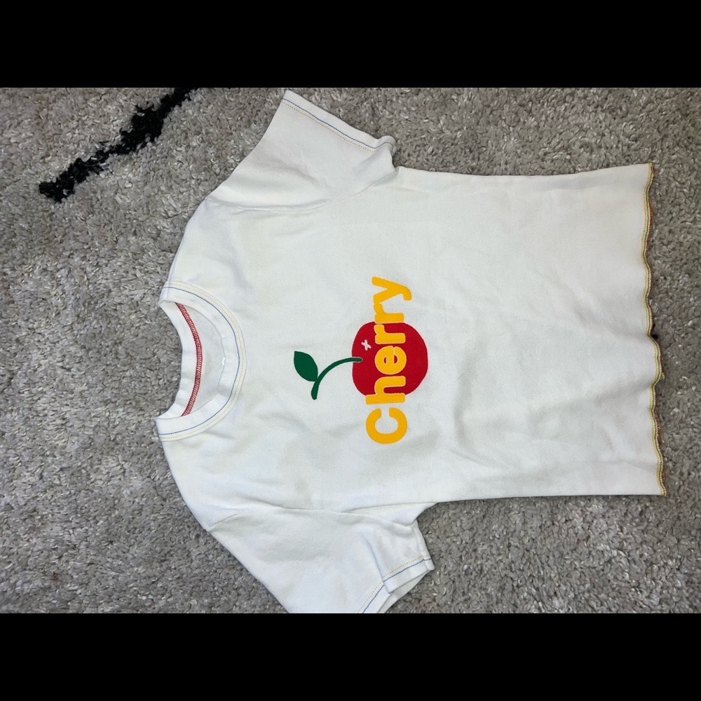 Cherry LA Baby Tee, White, Size Small SOLD OUT!
